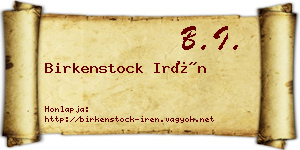 Birkenstock Irén névjegykártya